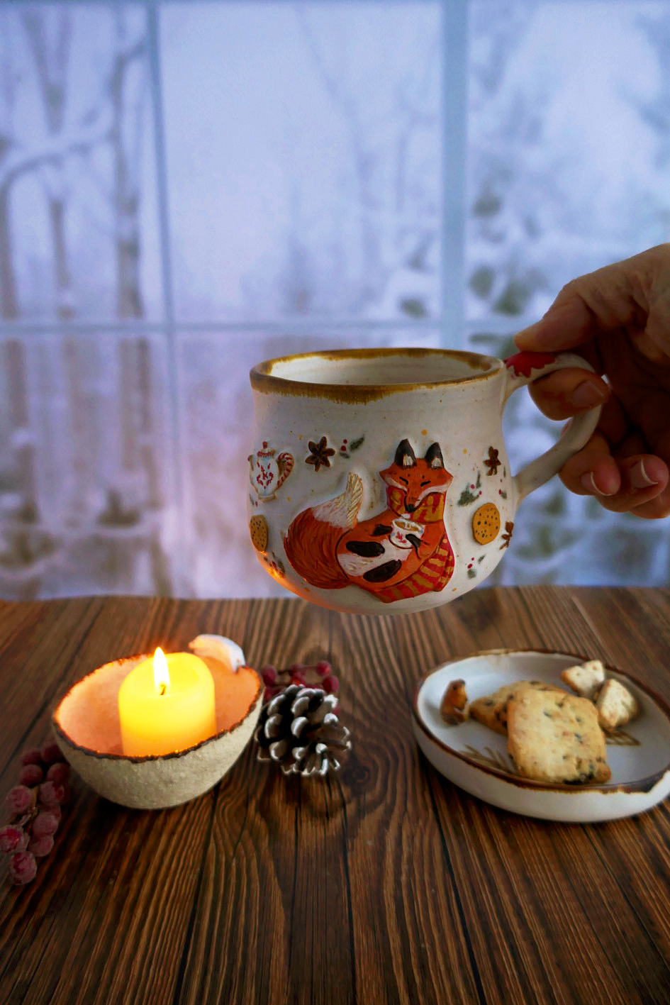 Tasse en grès "Gourmandises d'Hiver" – Image 4