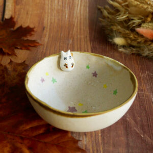 Petit bol grès "Totoro blanc"