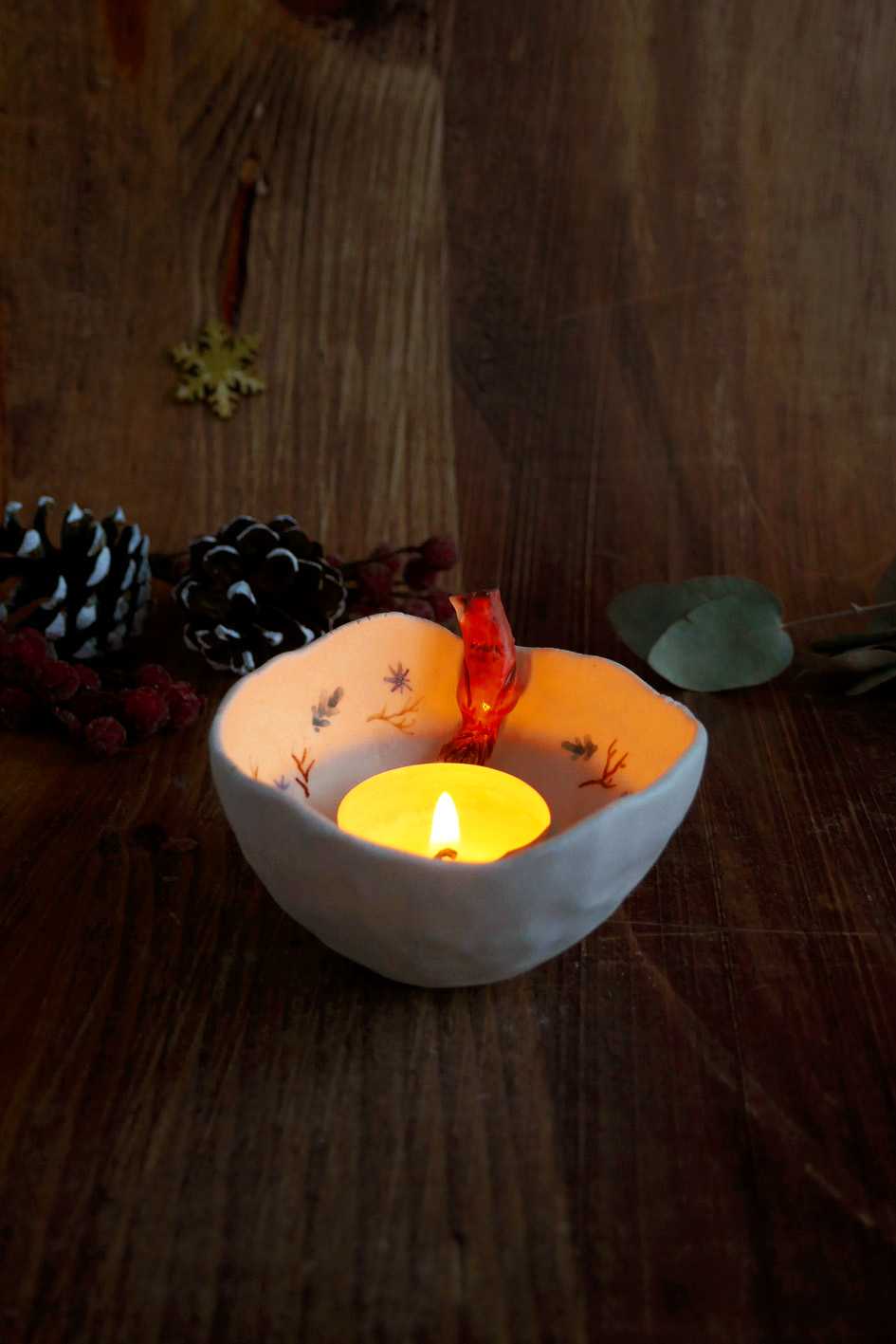 Bol décoratif en porcelaine pincée "Renard Roux" – Image 5