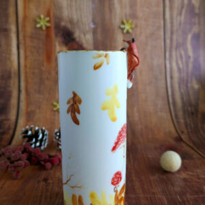 Vase long en porcelaine "Renard en Automne"
