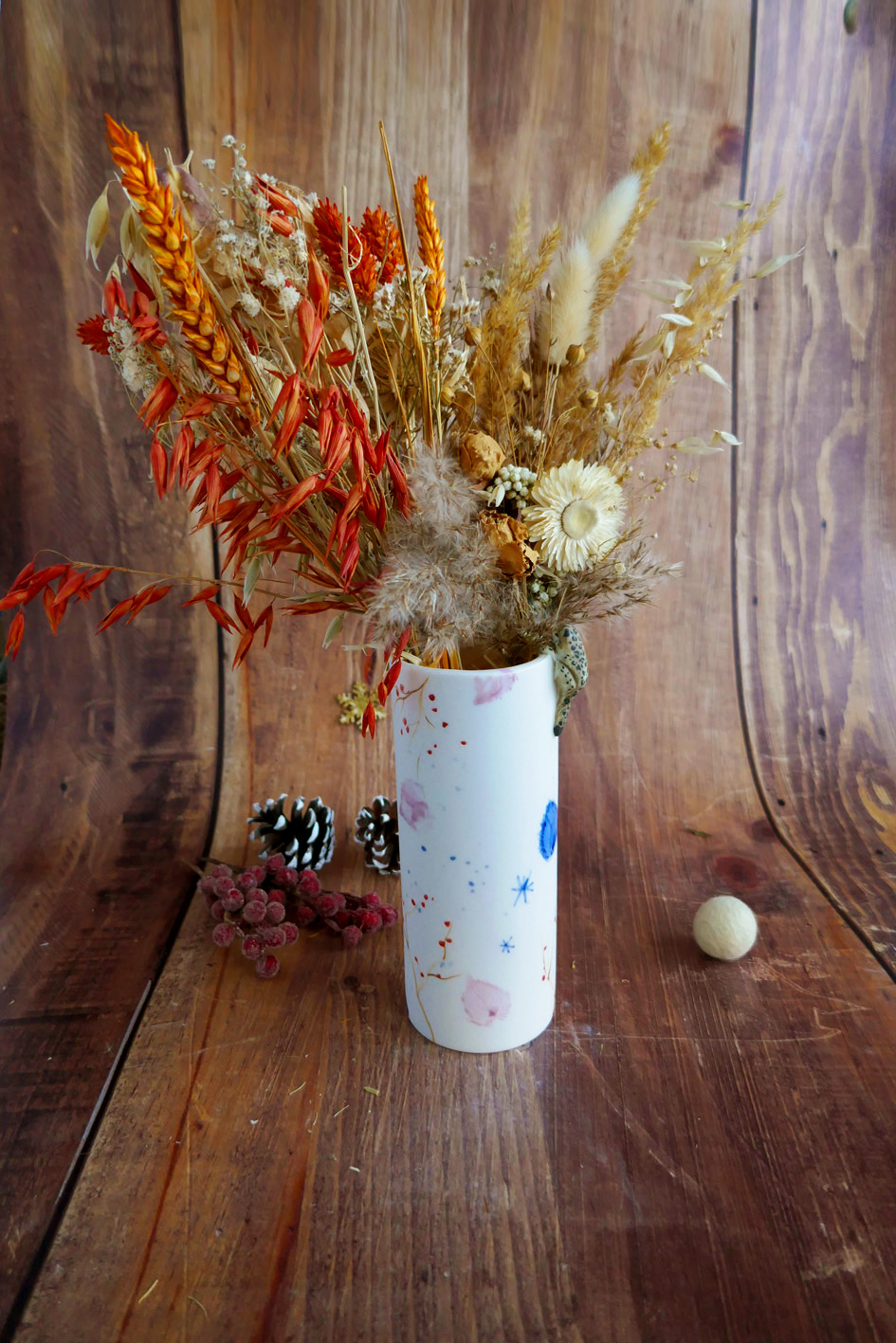 Vase long en porcelaine "Panthère des Neiges" – Image 7