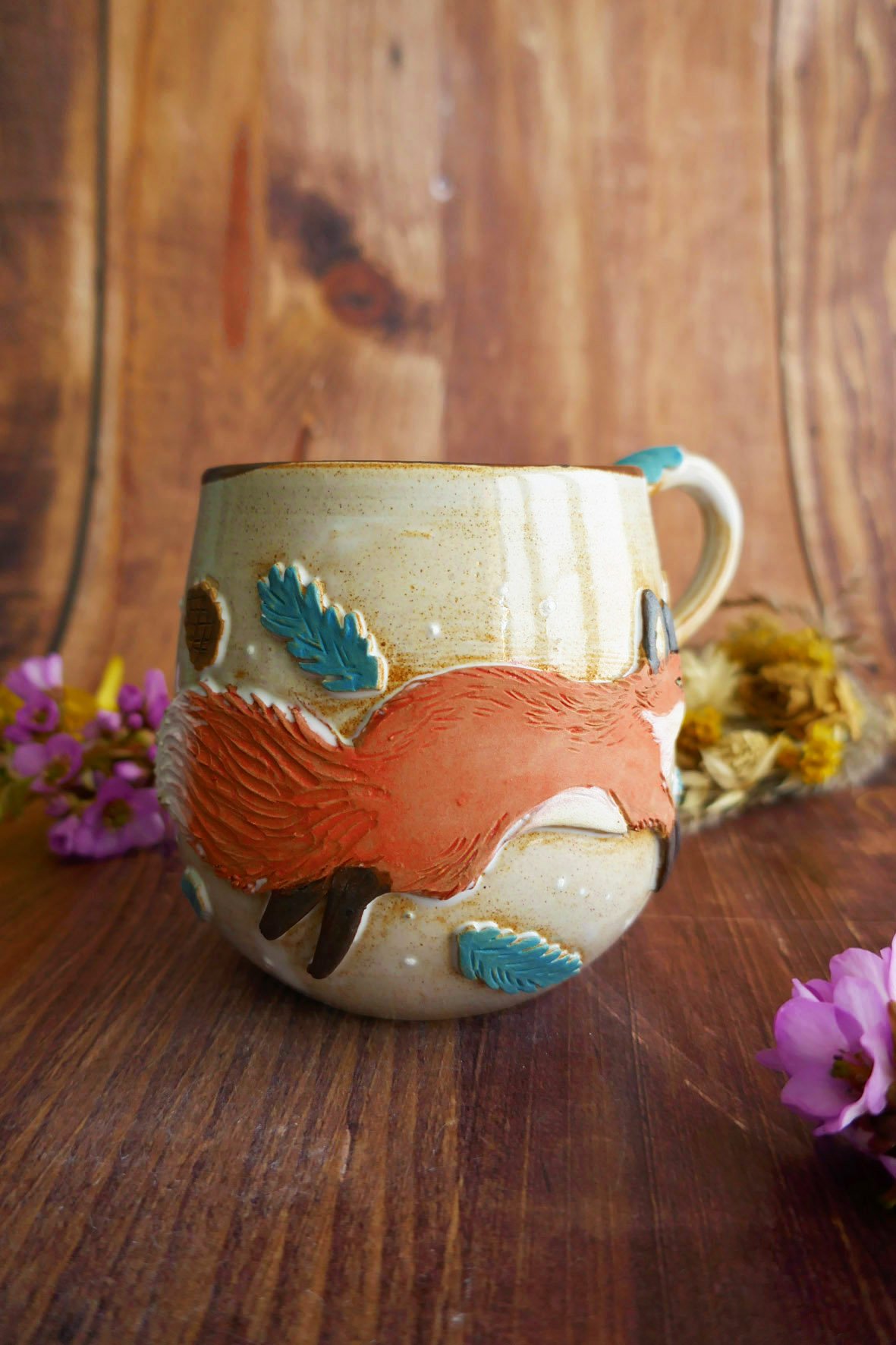 Mug à anse grès "La course de Renard" – Image 2