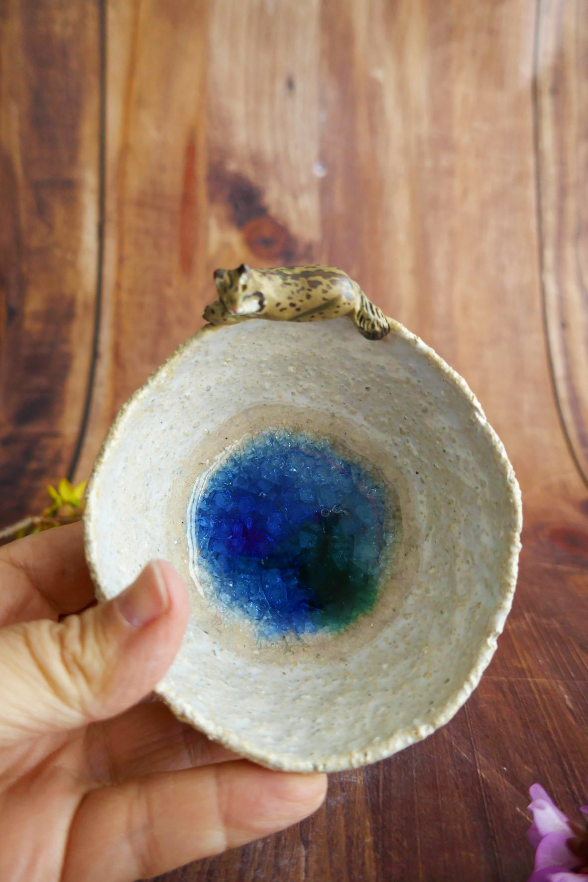 Bol décoratif en grès Lynx Boréal – Image 3