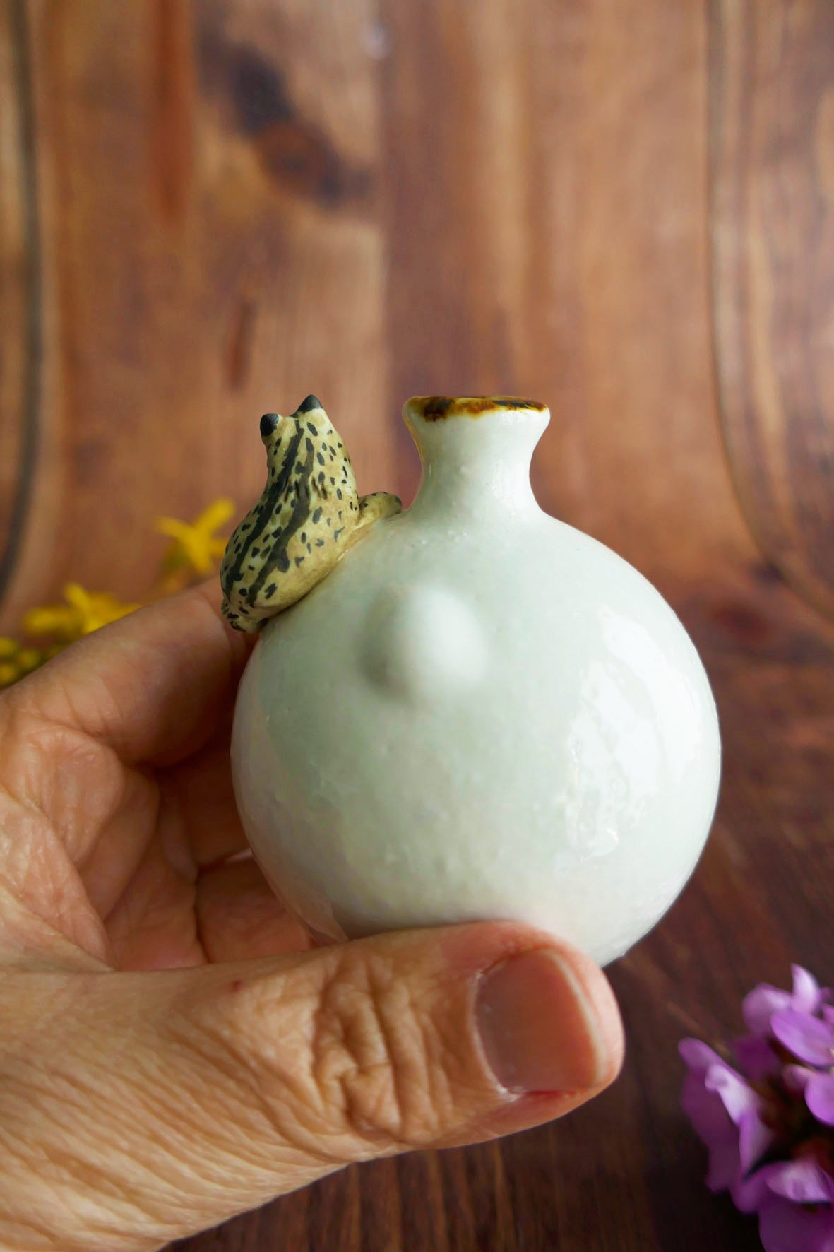 Vase miniature en porcelaine "Lynx & Champignons" – Image 4
