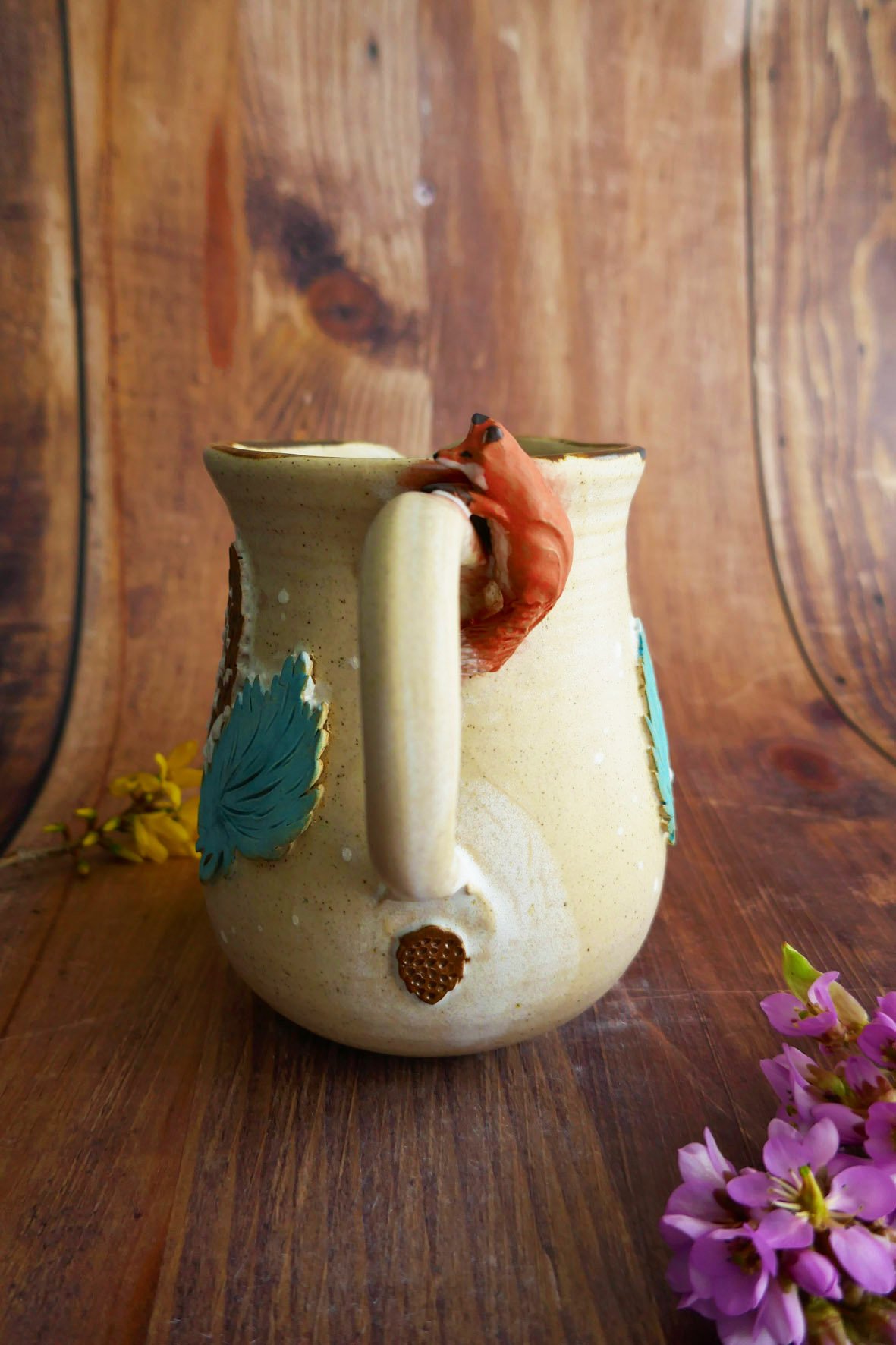 Carafe en grès Renard roux & Sapins enneigés – Image 3