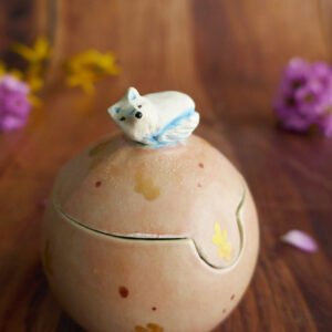 Boîte miniature en grès "Renard des Neiges"