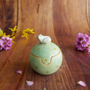 Boîte miniature en grès "Renard Blanc"