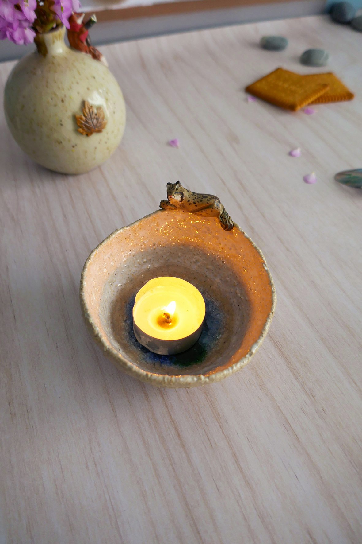 Bol décoratif en grès Lynx Boréal – Image 5