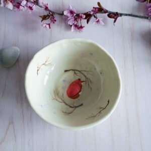 {Vide-Atelier} Bol décoratif en porcelaine "Renard d'Hiver"