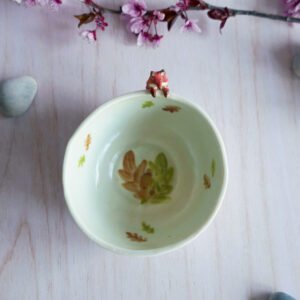 {Vide-Atelier} Bol décoratif en porcelaine "Renard d'Automne"