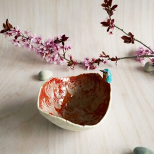 {Vide-Atelier} Bol décoratif en porcelaine "Martin-Pêcheur"