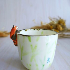 Tasse à Café en porcelaine "Panda roux & bambous"