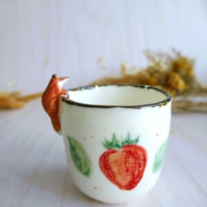 Tasse à Café en porcelaine "Renard aux fraises"