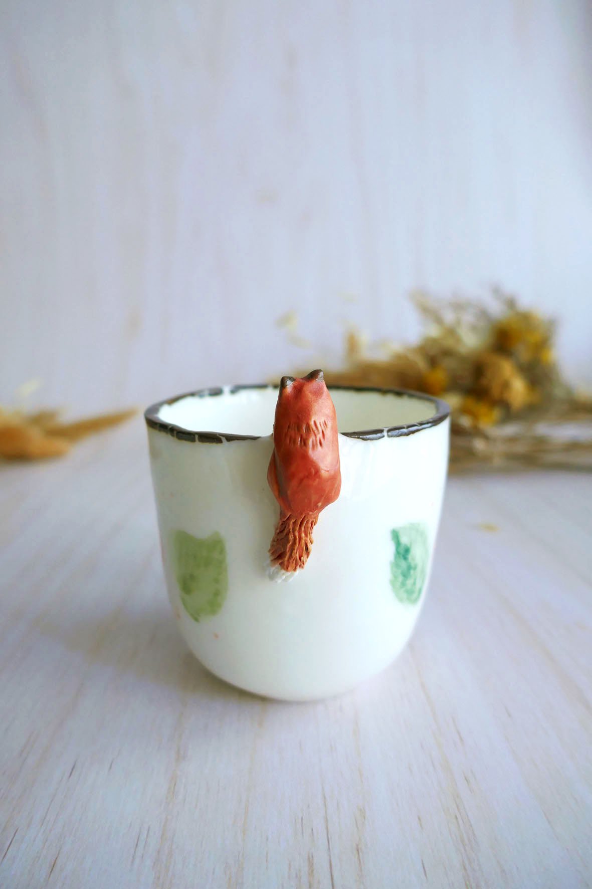 Tasse à Café en porcelaine "Renard aux fraises" – Image 3