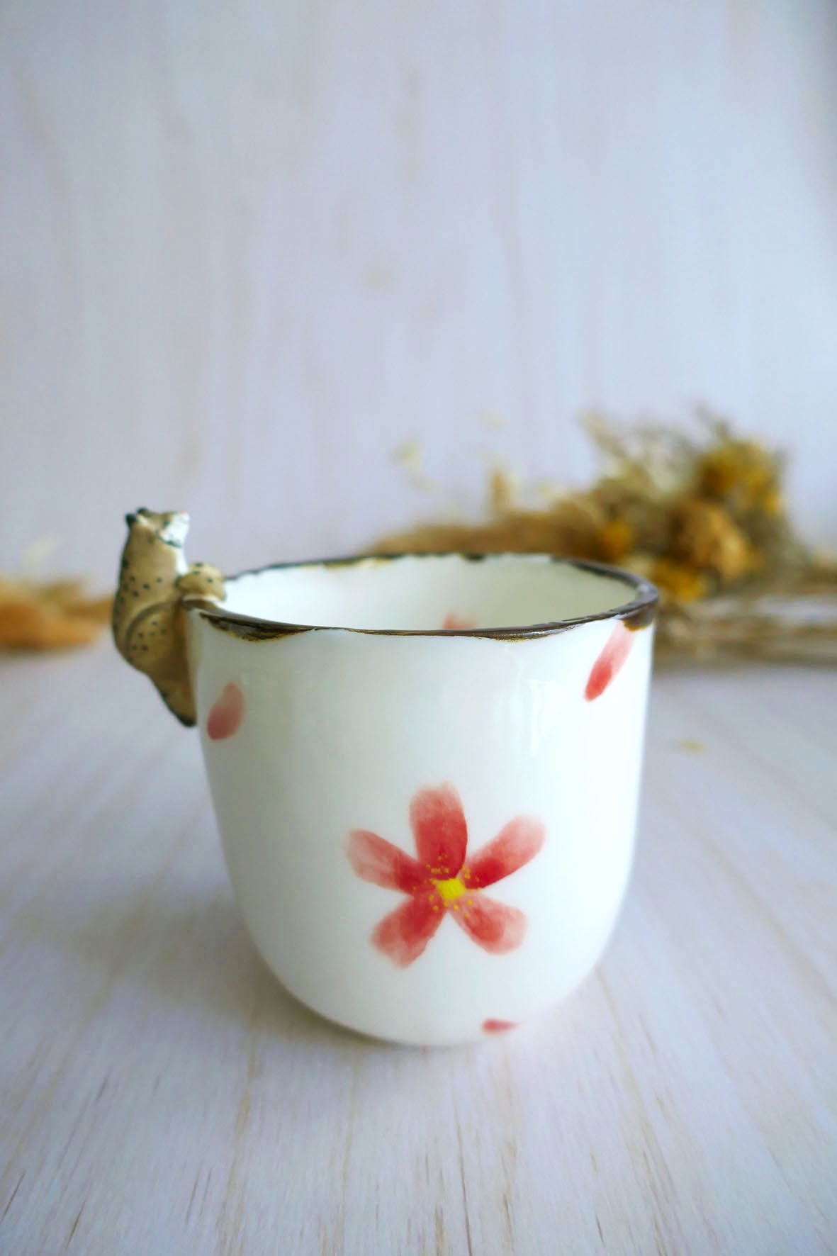 Tasse à Café en porcelaine "Lynx & Sakuras"