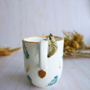 Mug à anse en porcelaine "Lynx aux sapins"