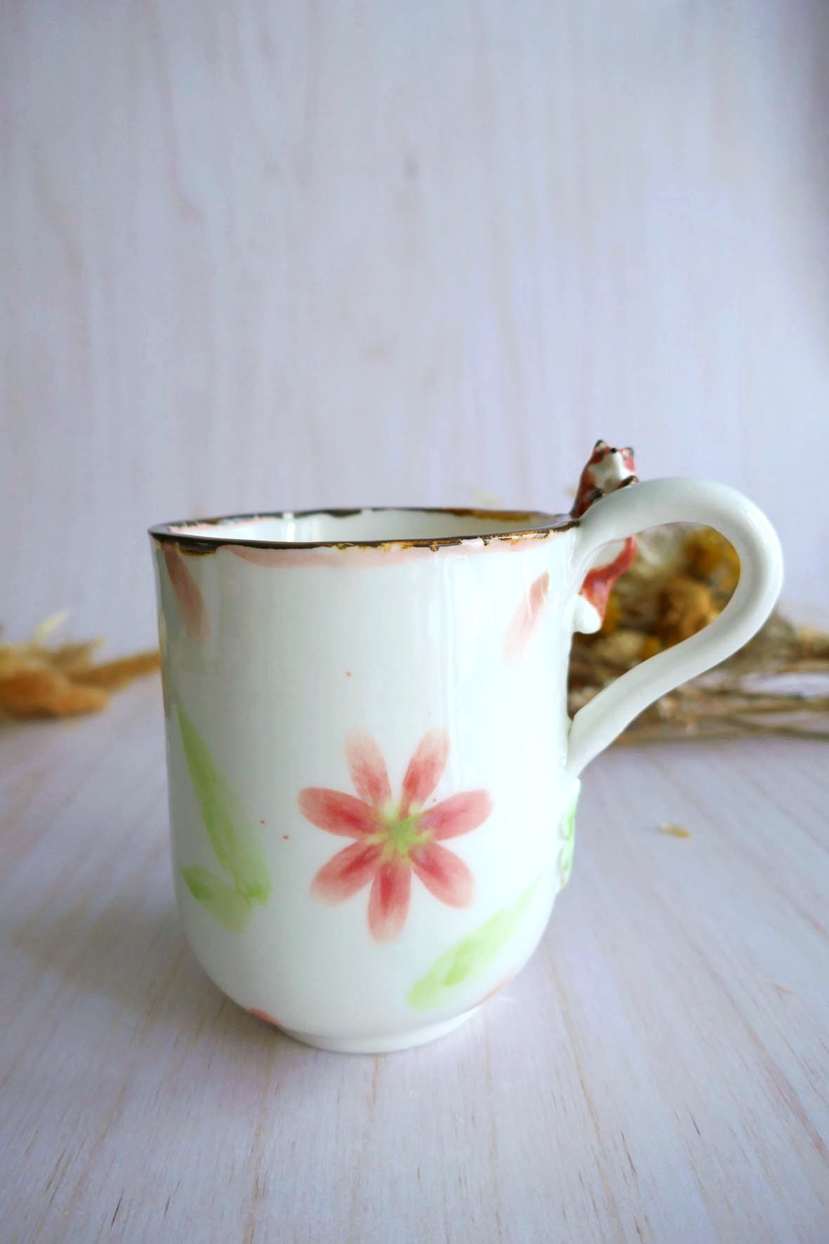 Mug à anse en porcelaine "Renard aux sakuras" – Image 2