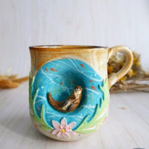 Grand Mug à anse grès "La baignade"