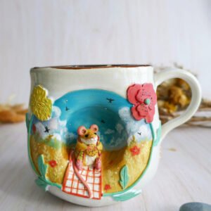 Grand Mug à anse grès "Le picnic d'Augustin"