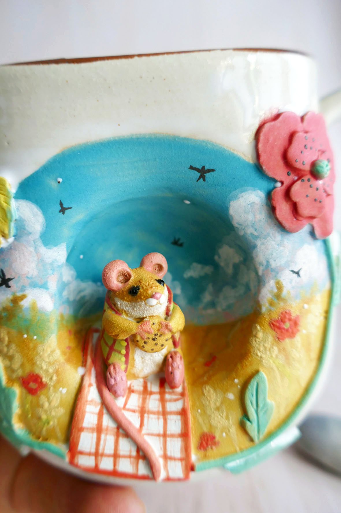 Grand Mug à anse grès "Le picnic d'Augustin" – Image 3
