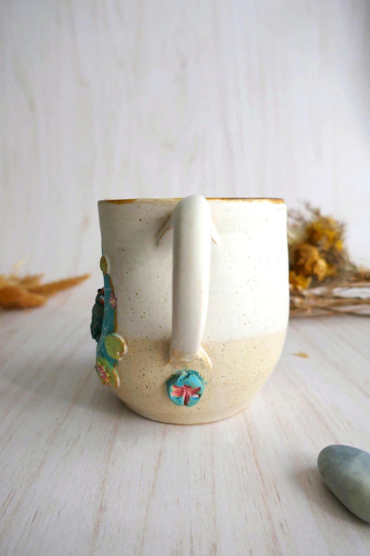 Grand Mug à anse grès "La ronde du Martin-Pêcheur" – Image 2