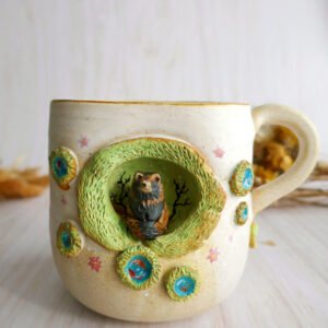 Grand Mug à anse grès "The Tanuki Pond"