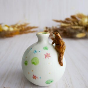 Vase Miniature porcelaine Loutre aux Nenuphars