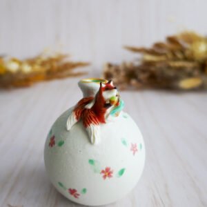 Vase Miniature porcelaine Kitsune Cerisier