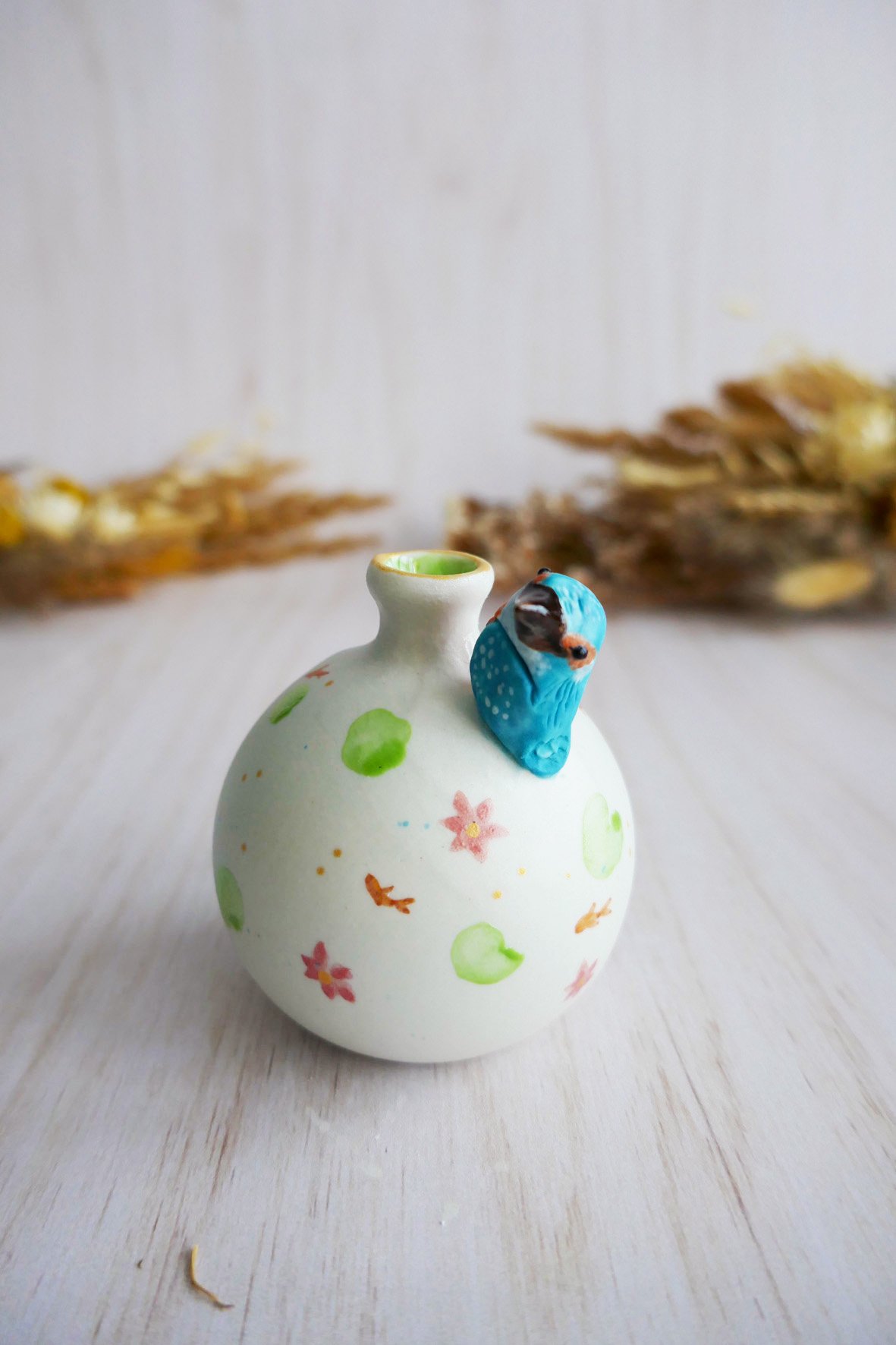 Vase Miniature porcelaine Martin PĂȘcheur