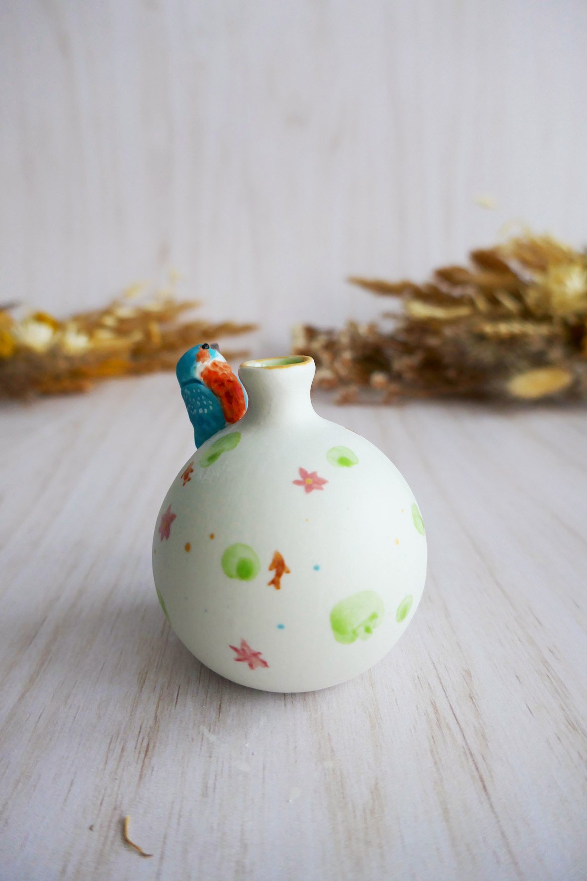 Vase Miniature porcelaine Martin PĂȘcheur â Image 2