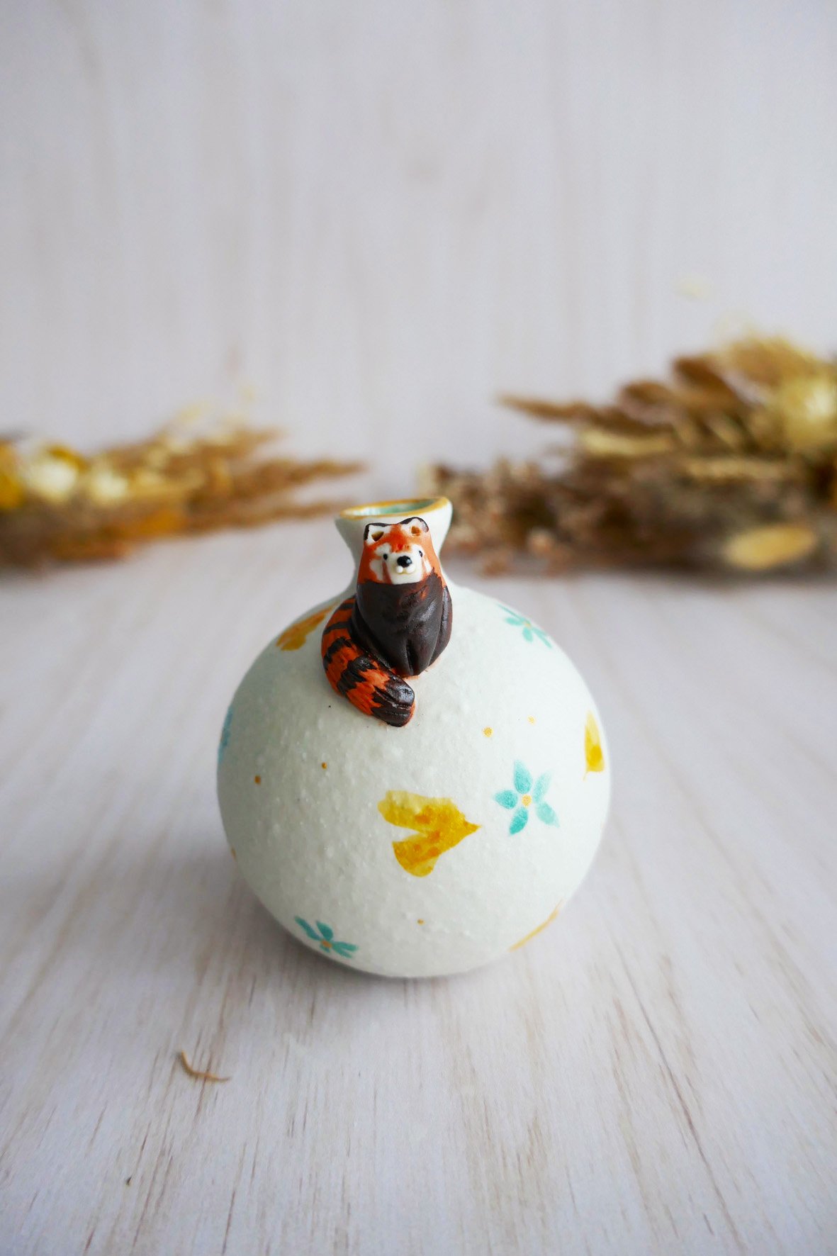 Vase Miniature porcelaine Panda Roux