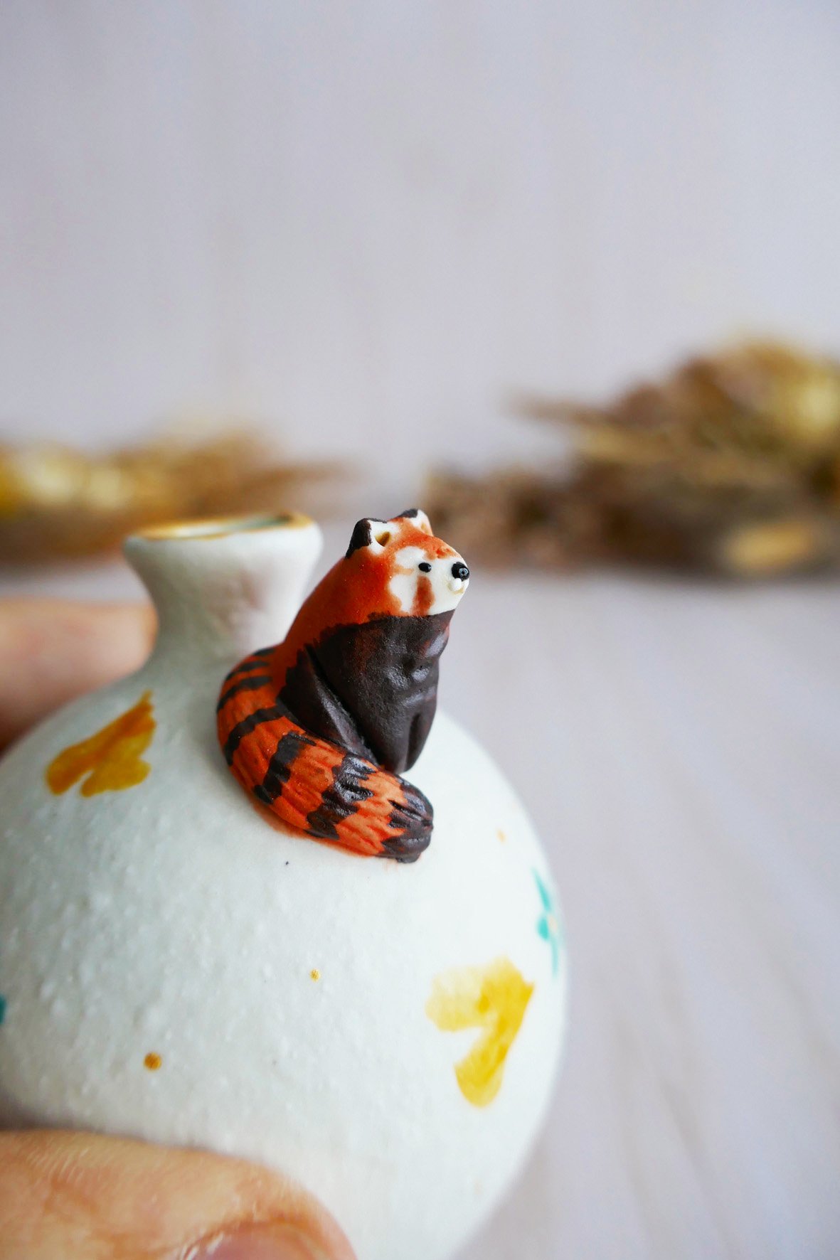 Vase Miniature porcelaine Panda Roux – Image 4
