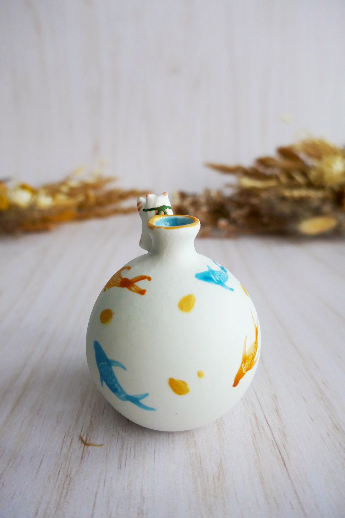 Vase Miniature porcelaine Maneki Neko – Image 2