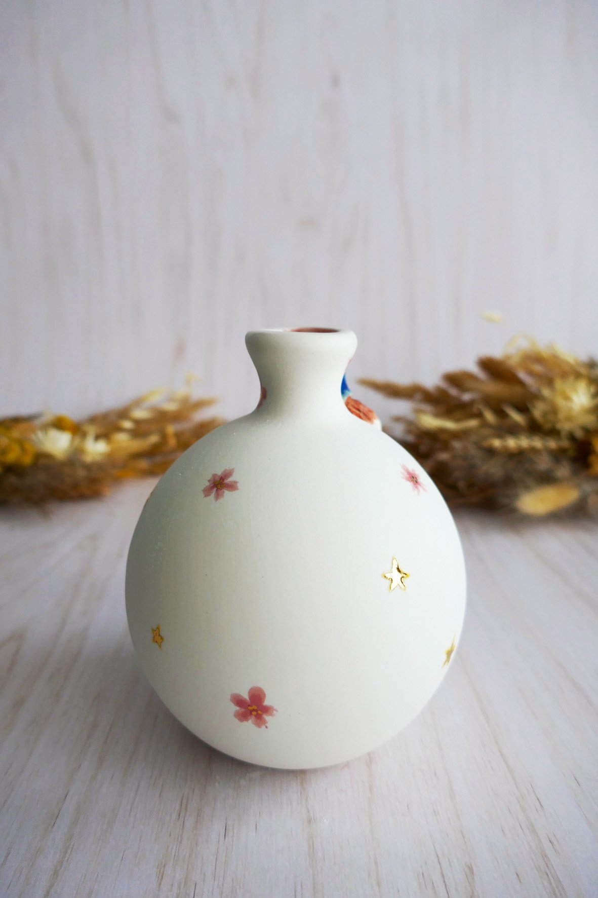 Vase Miniature porcelaine Kitsune au Shamisen – Image 2