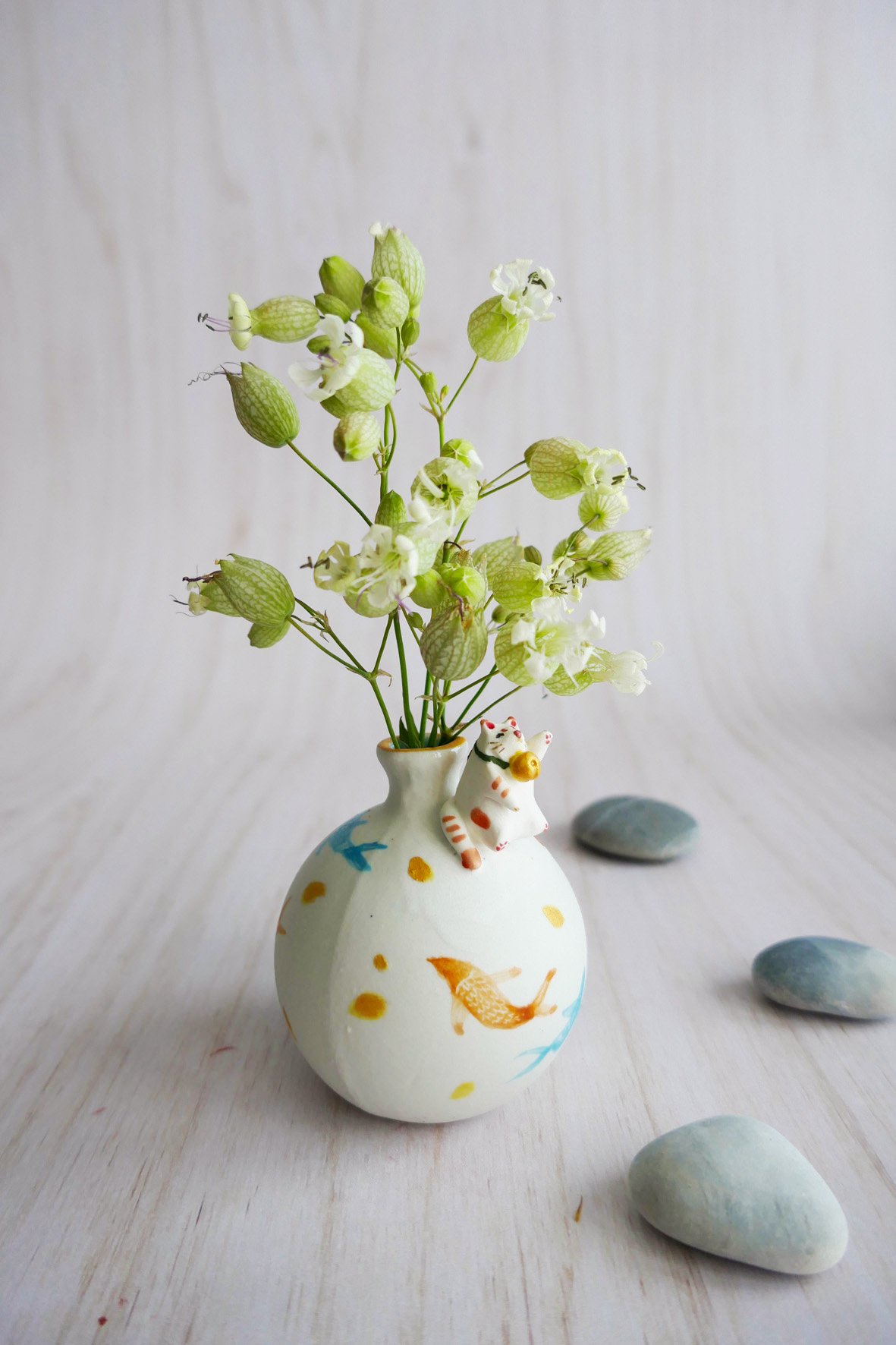 Vase Miniature porcelaine Maneki Neko – Image 5