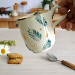 Mug à anse en porcelaine "Lynx aux sapins"