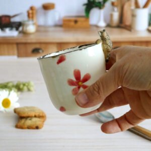 Tasse à Café en porcelaine "Lynx & Sakuras"