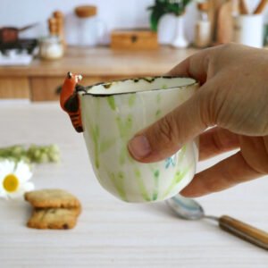 Tasse à Café en porcelaine "Panda roux & bambous"